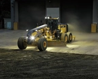 New Komatsu Motor Grader working in field,New Motor Grader working at night